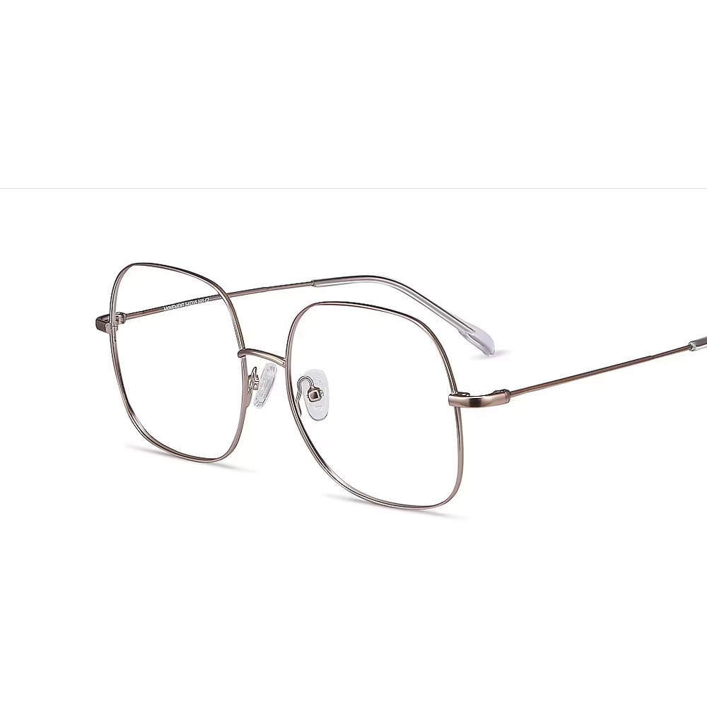Womens Lightweight, Full-rimmed Rose Gold Metal Prescription Frames (54-15-145)